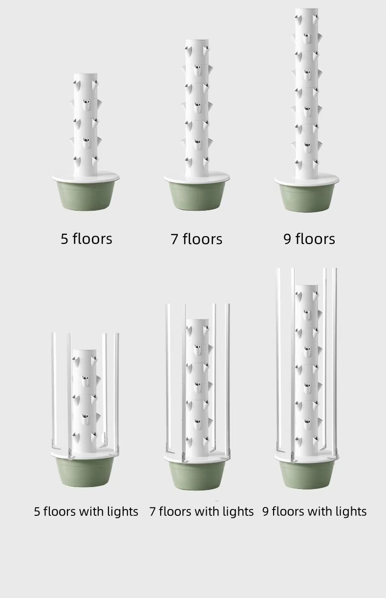 9-Tier Hydroponic System - Vertical Herb Garden for Indoor Planting