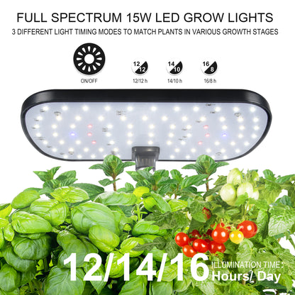 Smart Desktop Hydroponic System | 12 Pod Indoor Garden with LED Grow Light