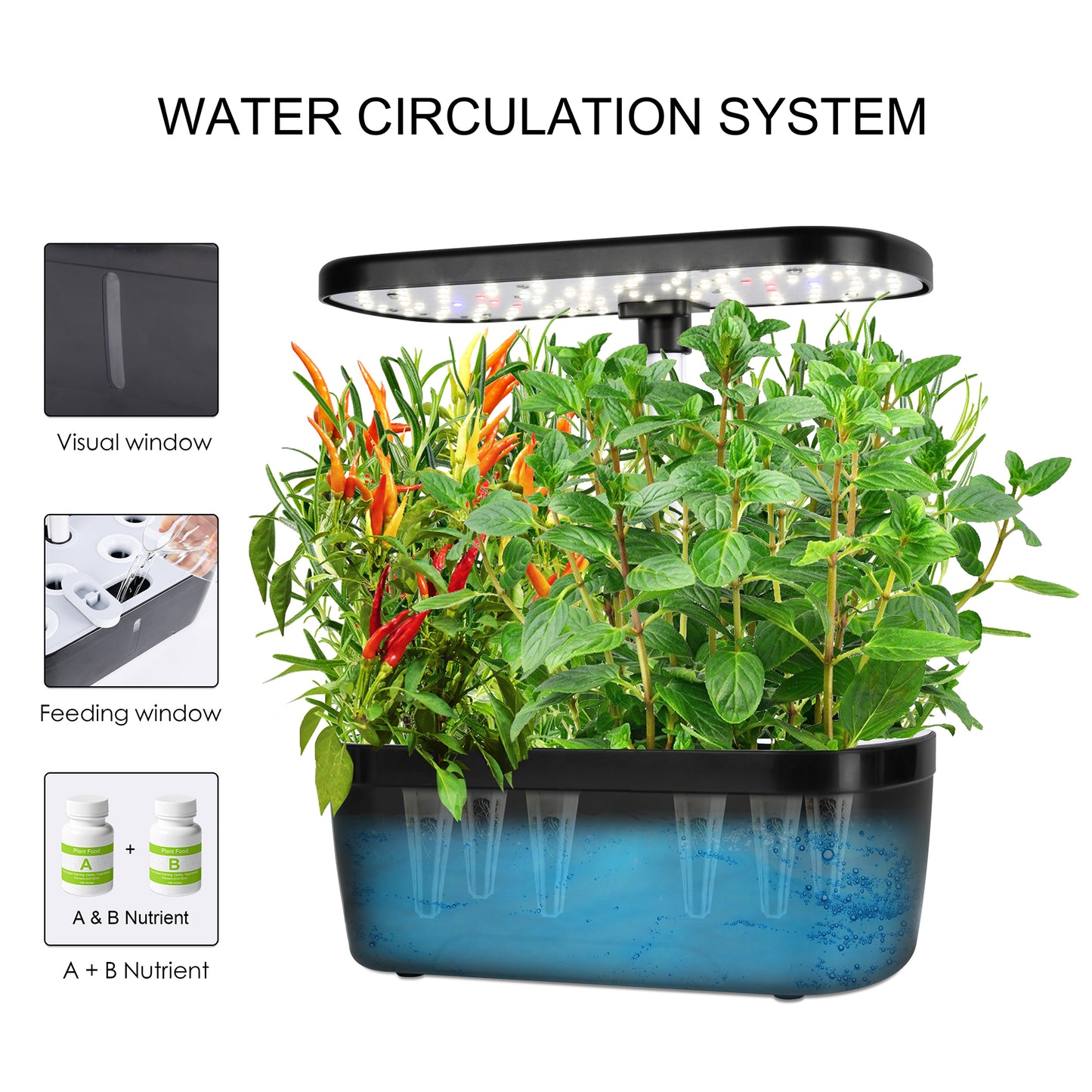 Smart Desktop Hydroponic System | 12 Pod Indoor Garden with LED Grow Light