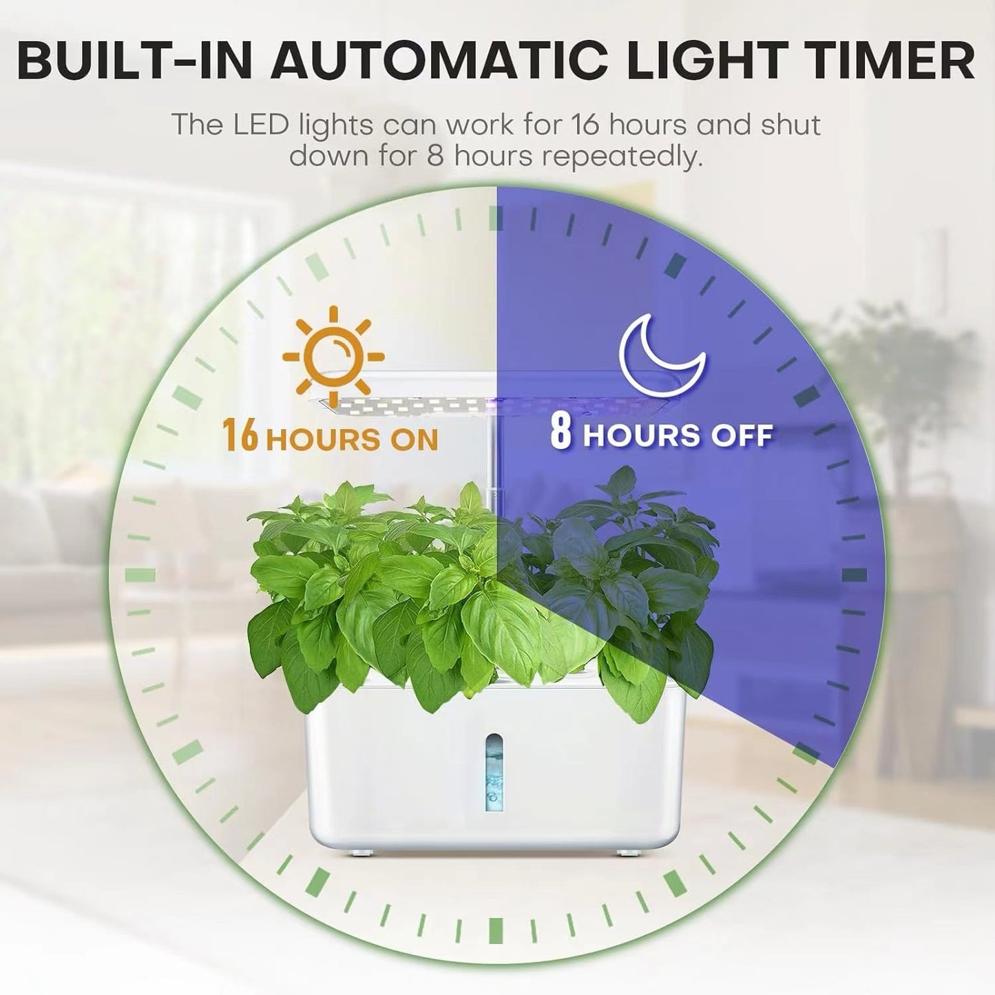 Smart hydroponic planting machine | Home planting | Full-spectrum light supplement lamp | 8 holes