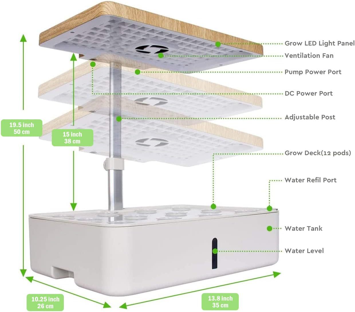 Intelligent hydroponic planting machine | indoor desktop cultivation | home automatic | 12 holes